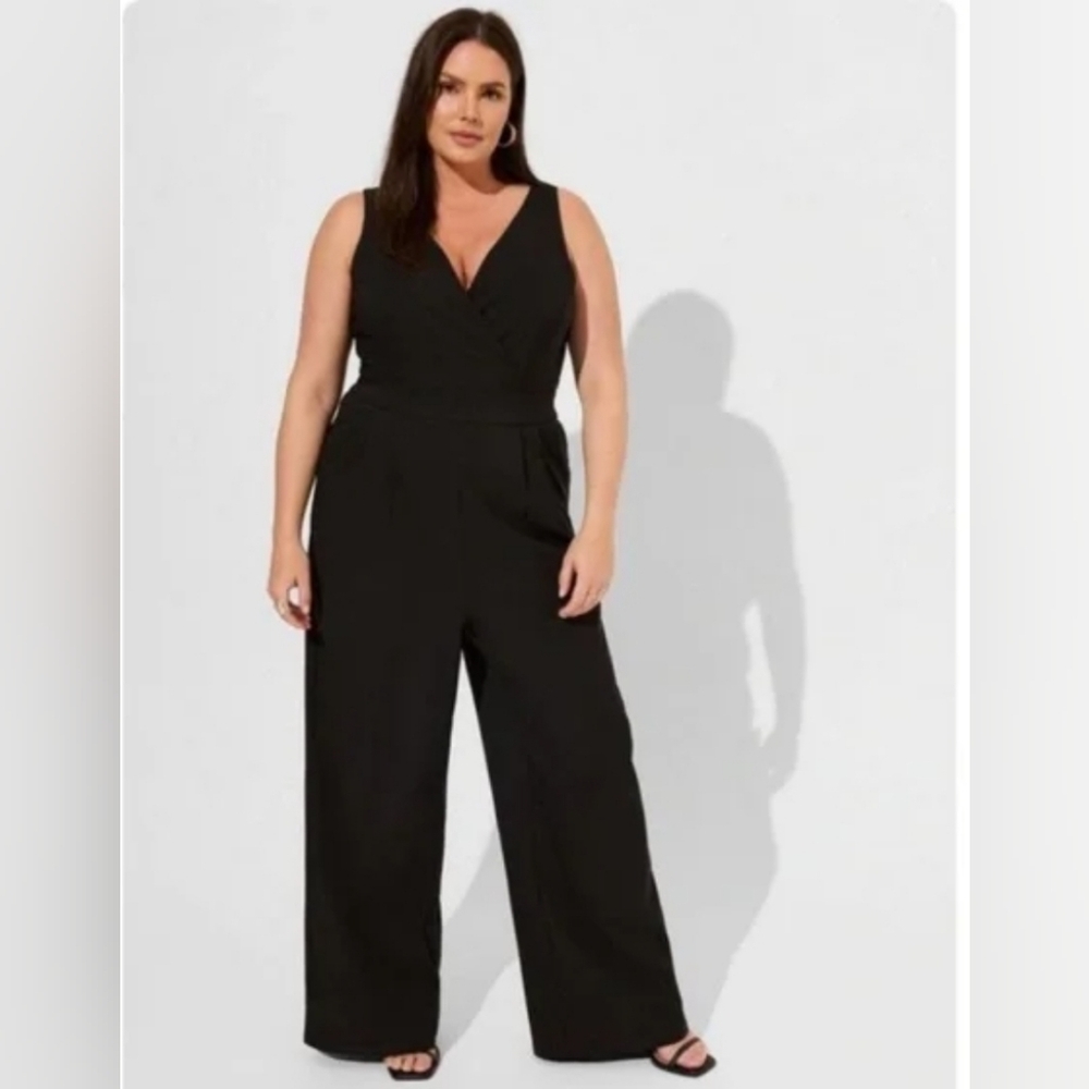 Torrid Studio Refined Crepe Surplice Jumpsuit